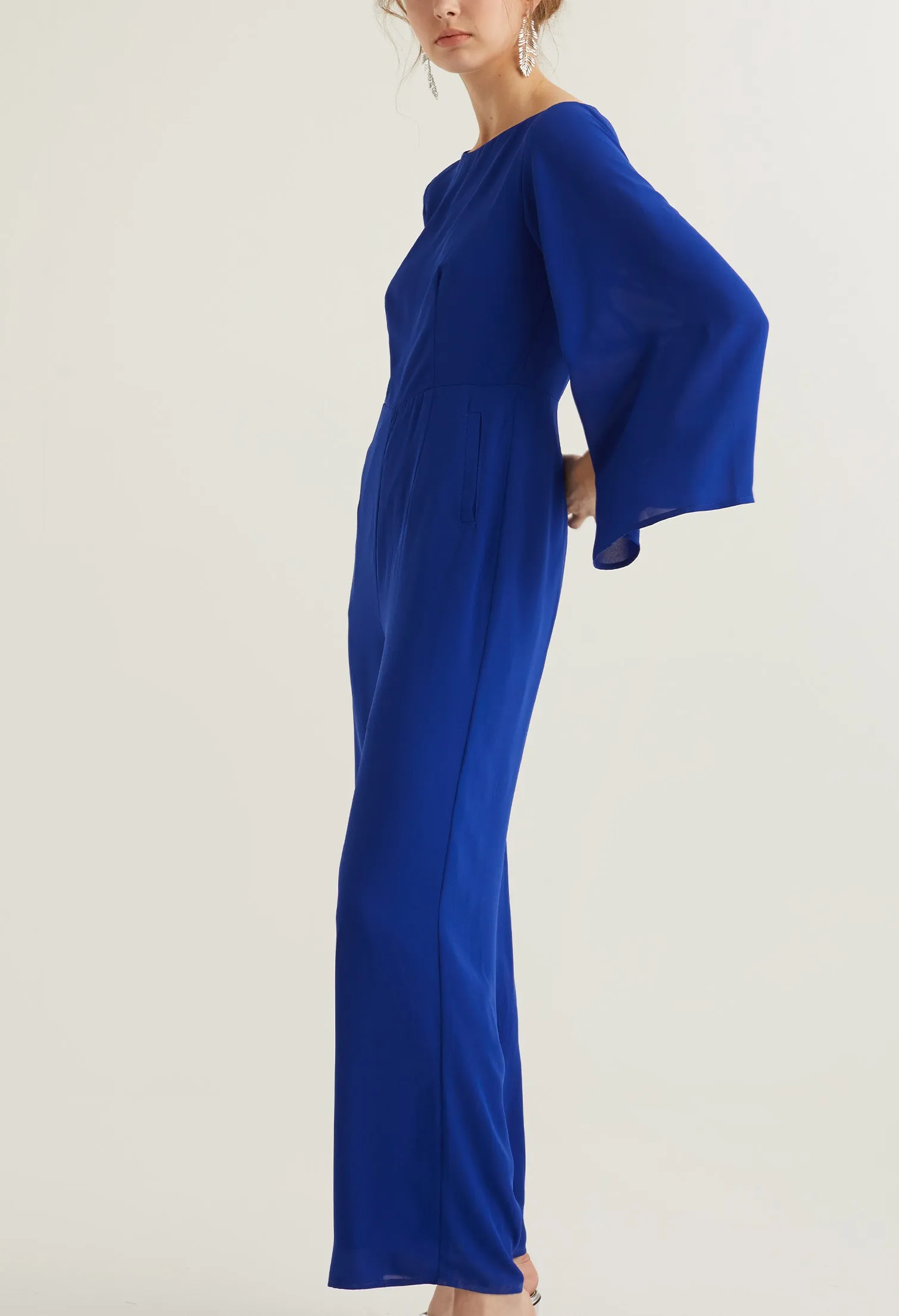 Elegant Evening Bell Sleeve Jumpsuit