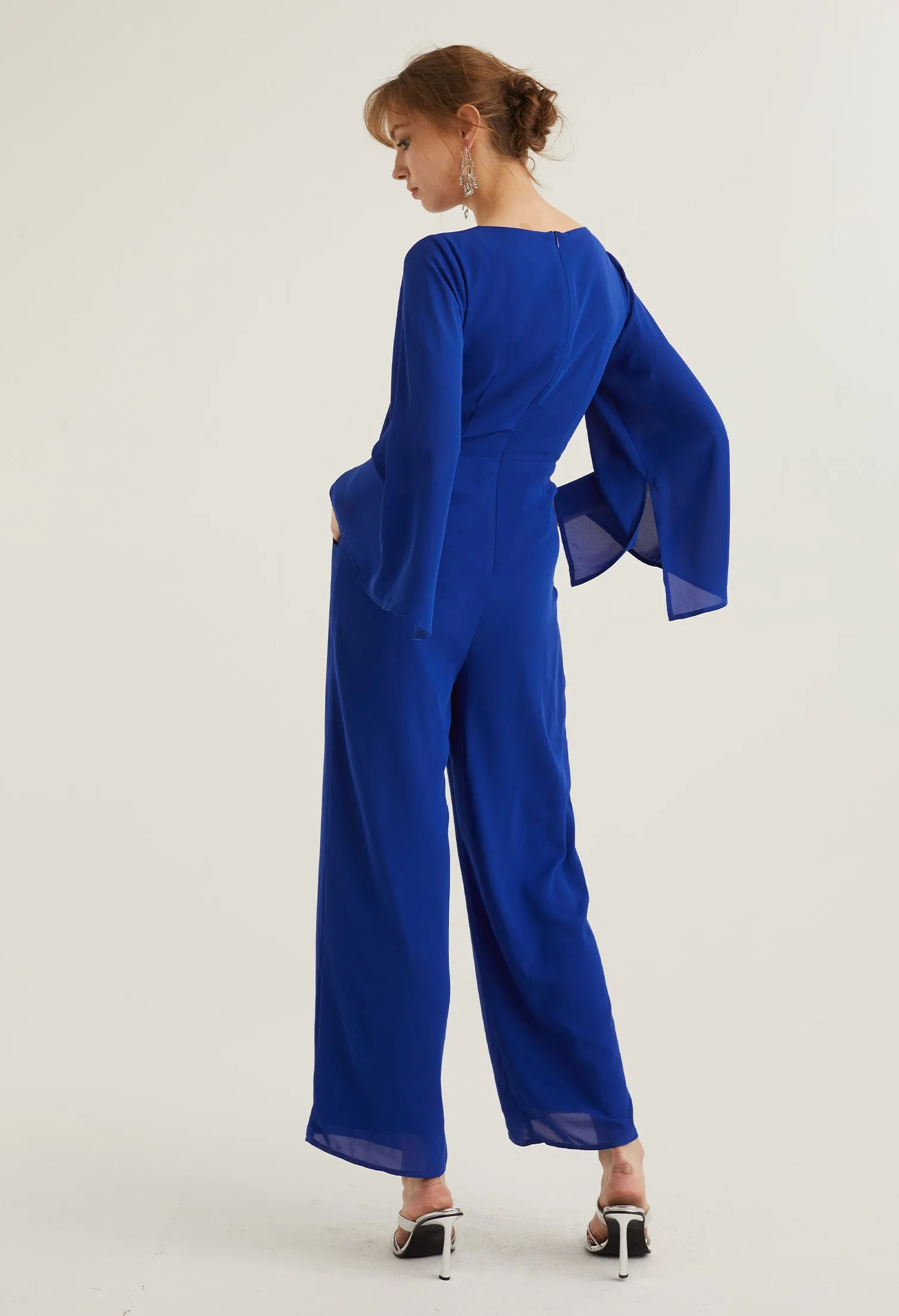 Elegant Evening Bell Sleeve Jumpsuit