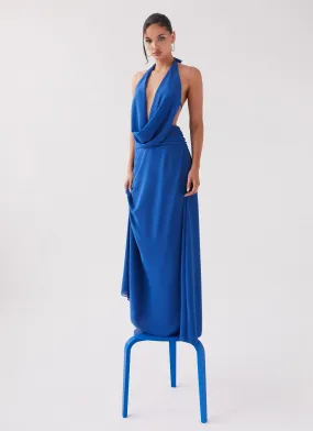 Elysia Chiffon Maxi Dress - Cobalt