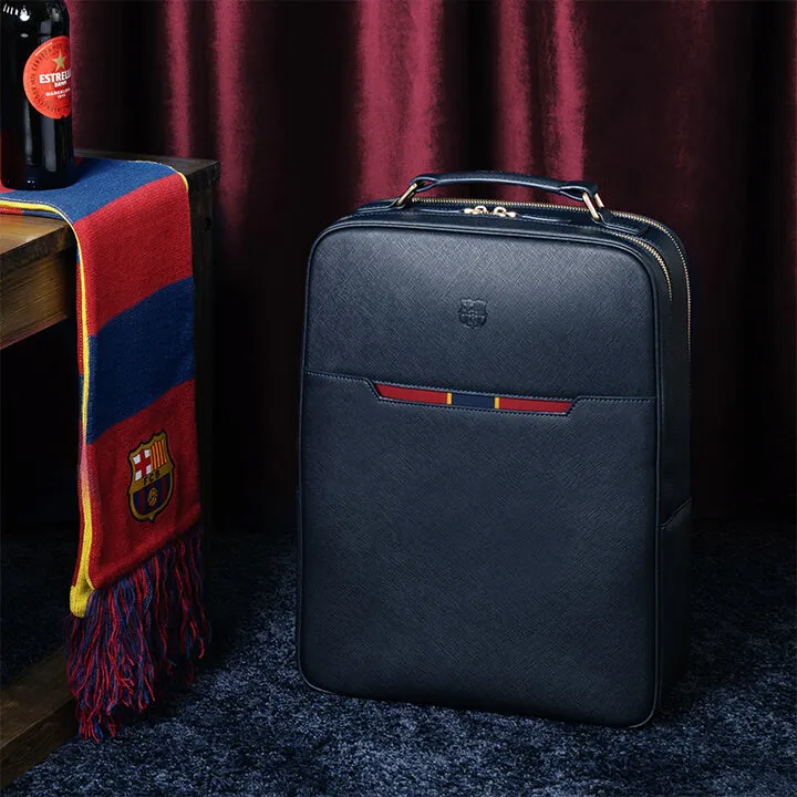 FC Barcelona Double-Zip Leather Backpack