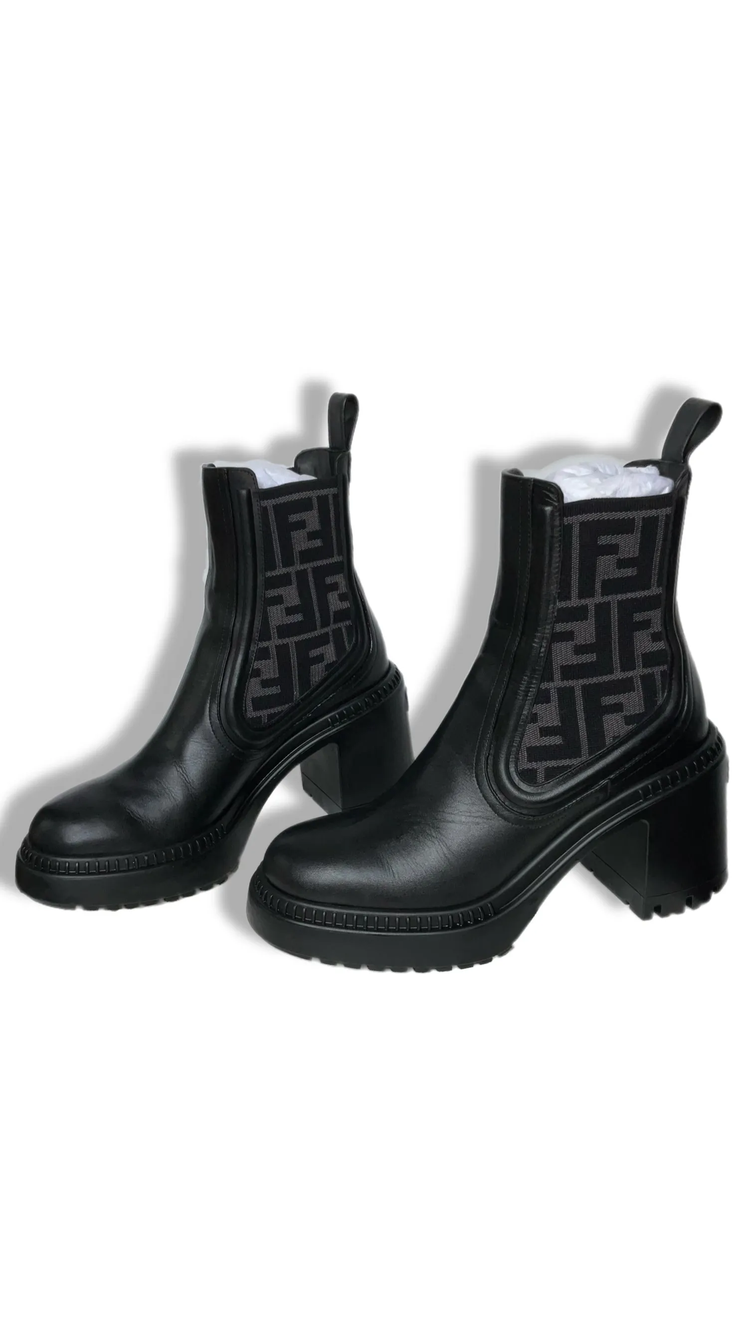 FENDI  “Black Domino” Biker Boots