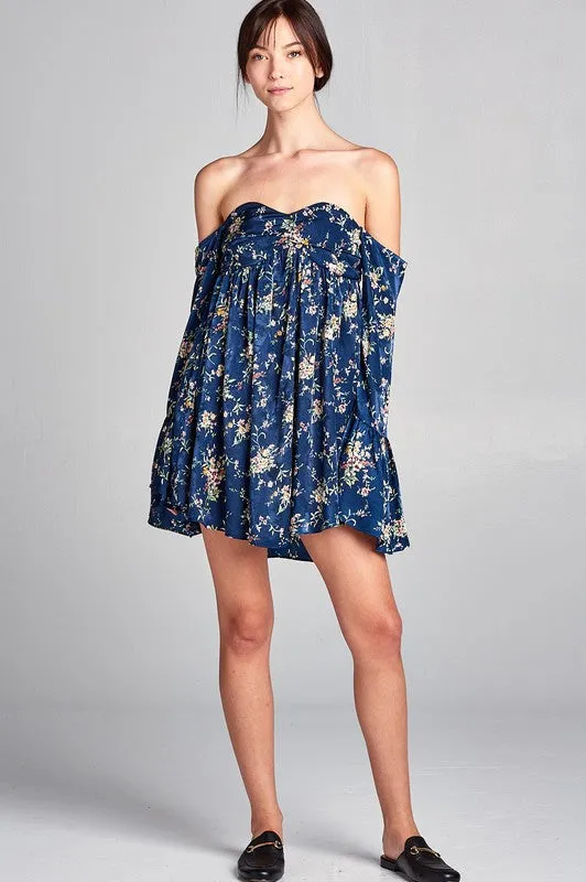 FLORAL BELL SLEEVE DRESS