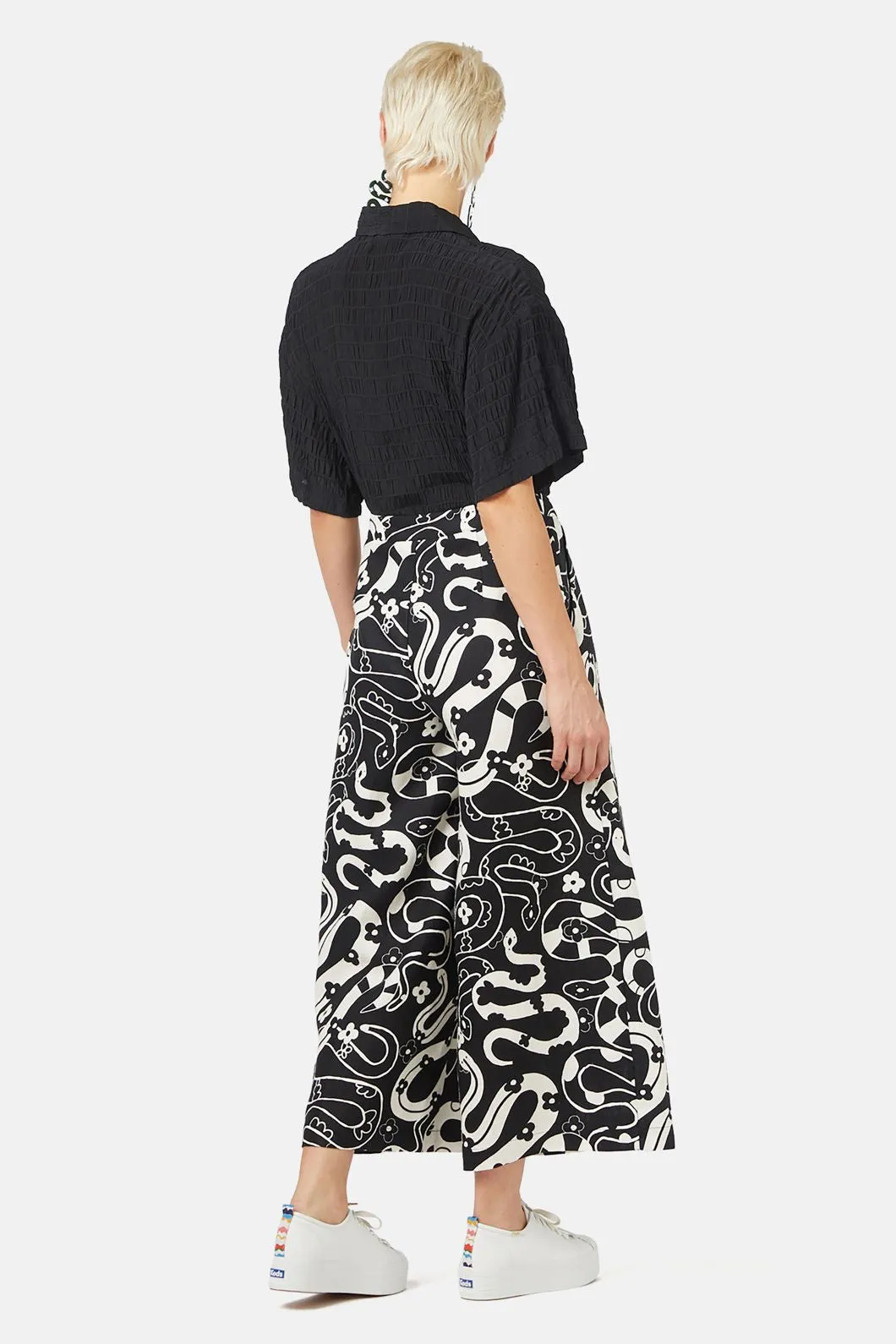 Floral Snake Linen Culotte