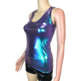 Full Length Tank Top - Oil Slick Holographic