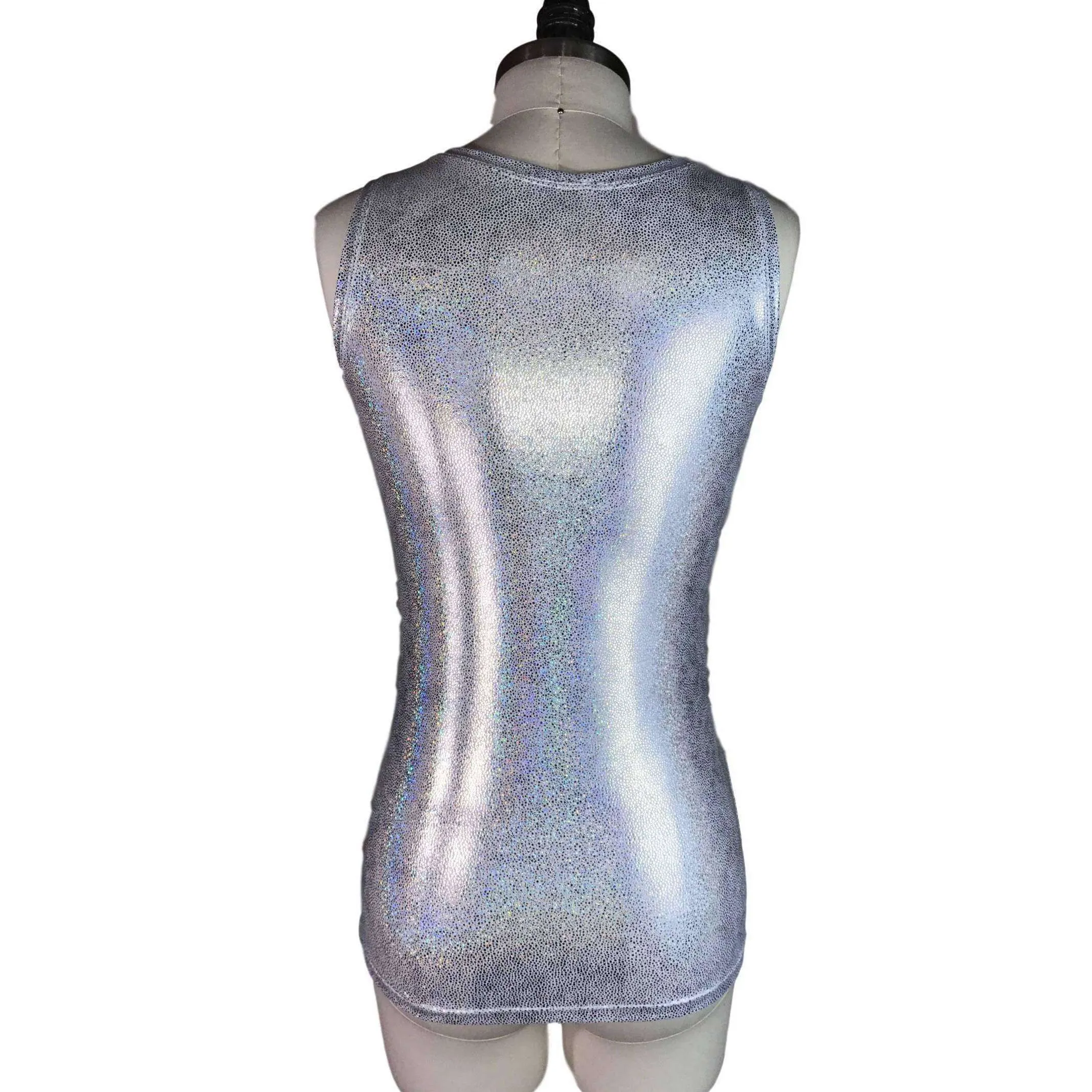 Full Length Tank Top - Silver Holographic