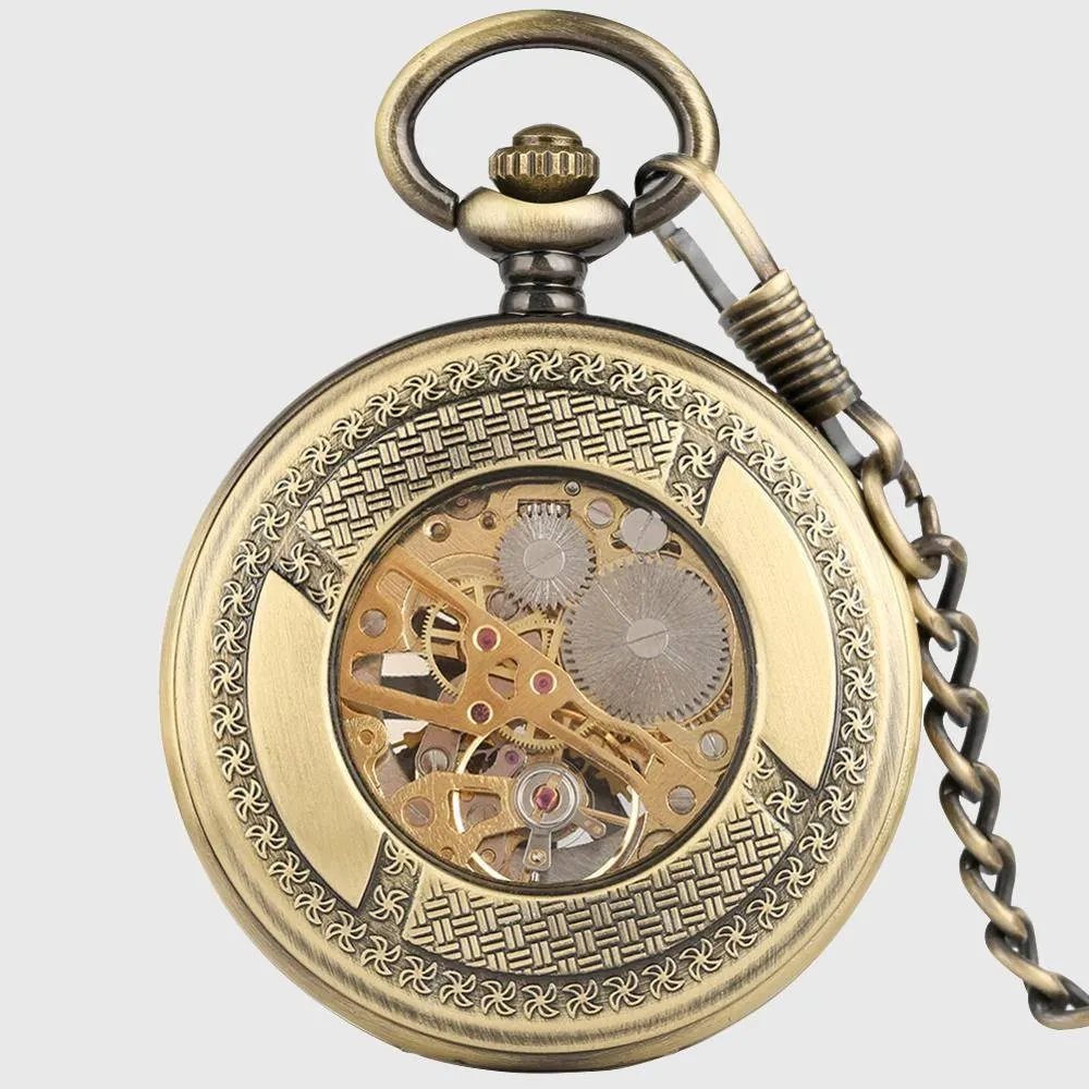 Glow In The Dark Hollow Mechanical Pocket Watch