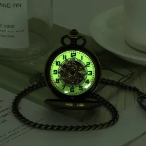 Glow In The Dark Hollow Mechanical Pocket Watch