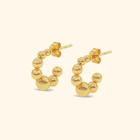 Golden Bubble Ball Stud Earrings