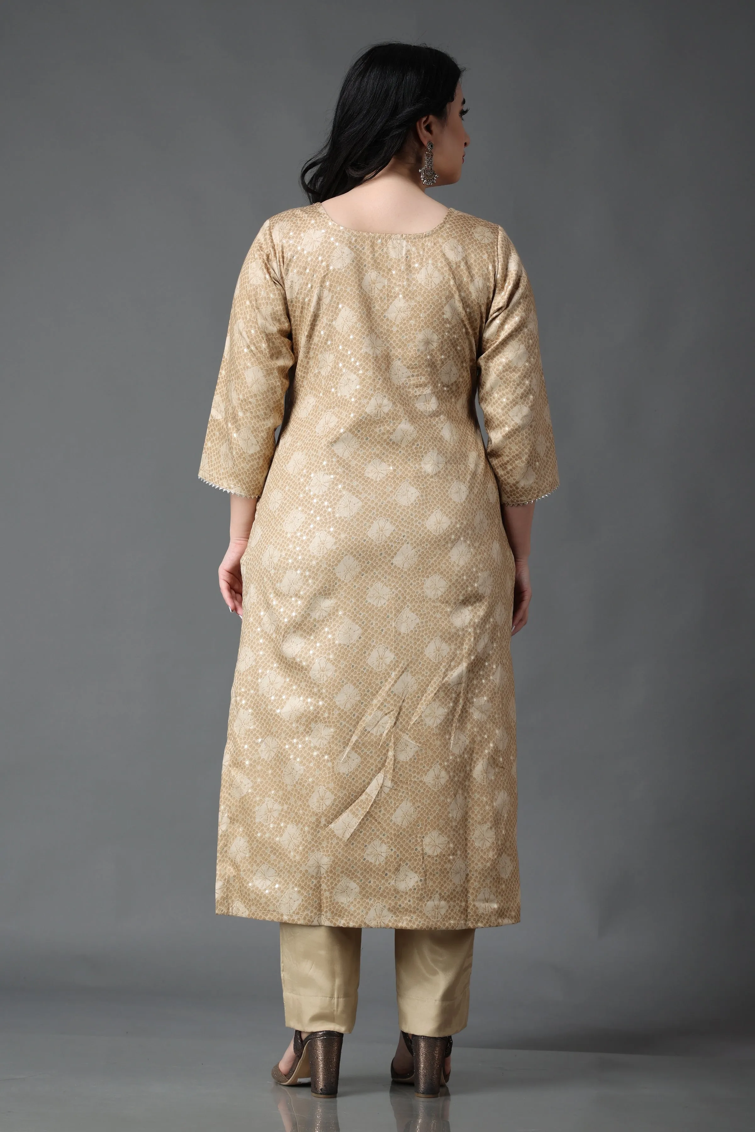 Golden Memories Modal Suit With Handwork