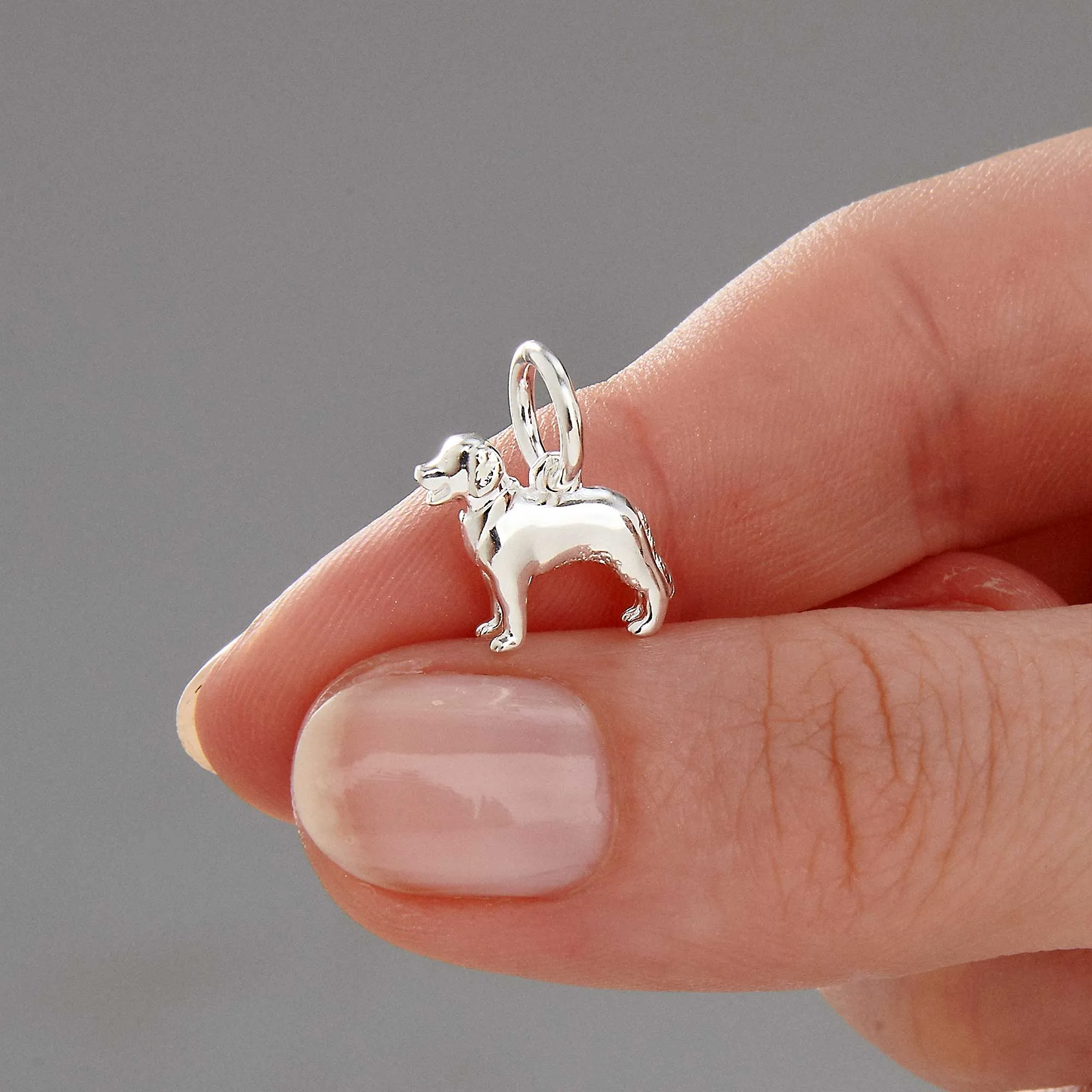 Golden Retriever Silver Dog Charm