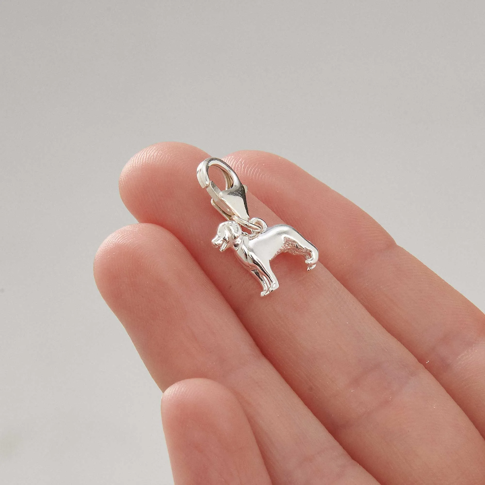 Golden Retriever Silver Dog Charm