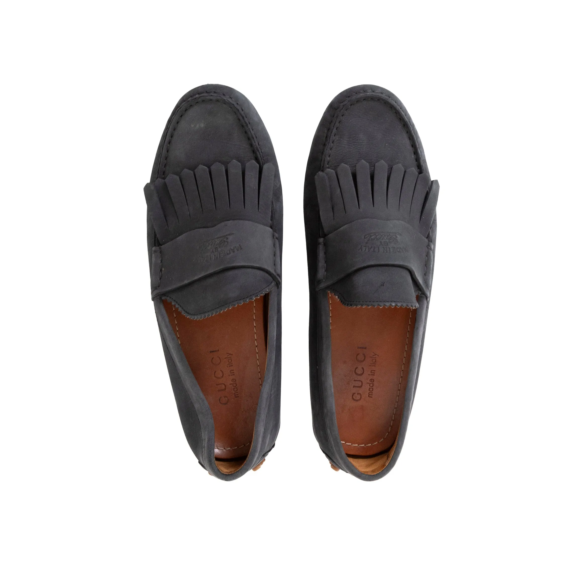 Gucci Suede Fringe Driver Moccasin Loafer