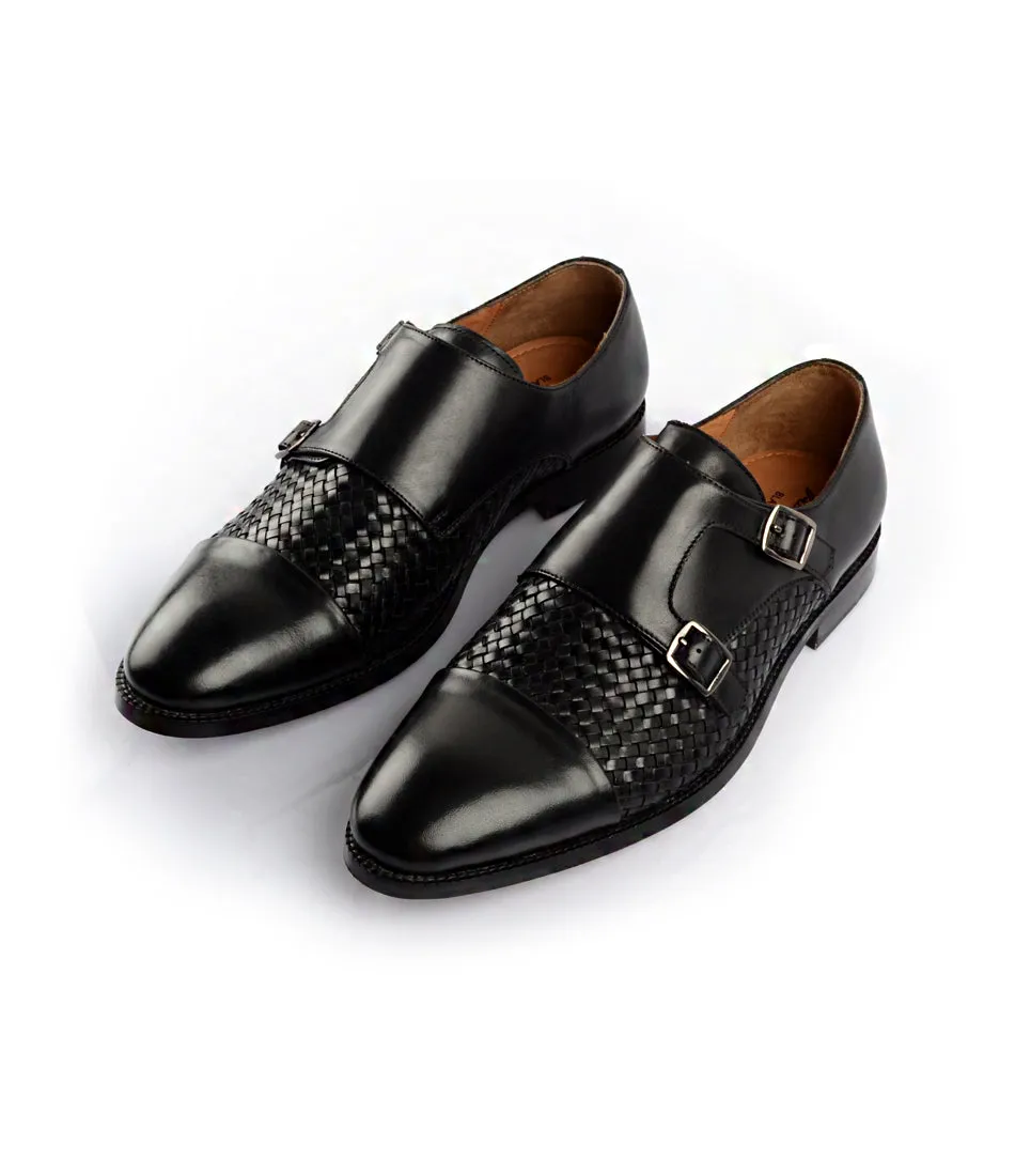 Handwoven Double Monk Straps - Black