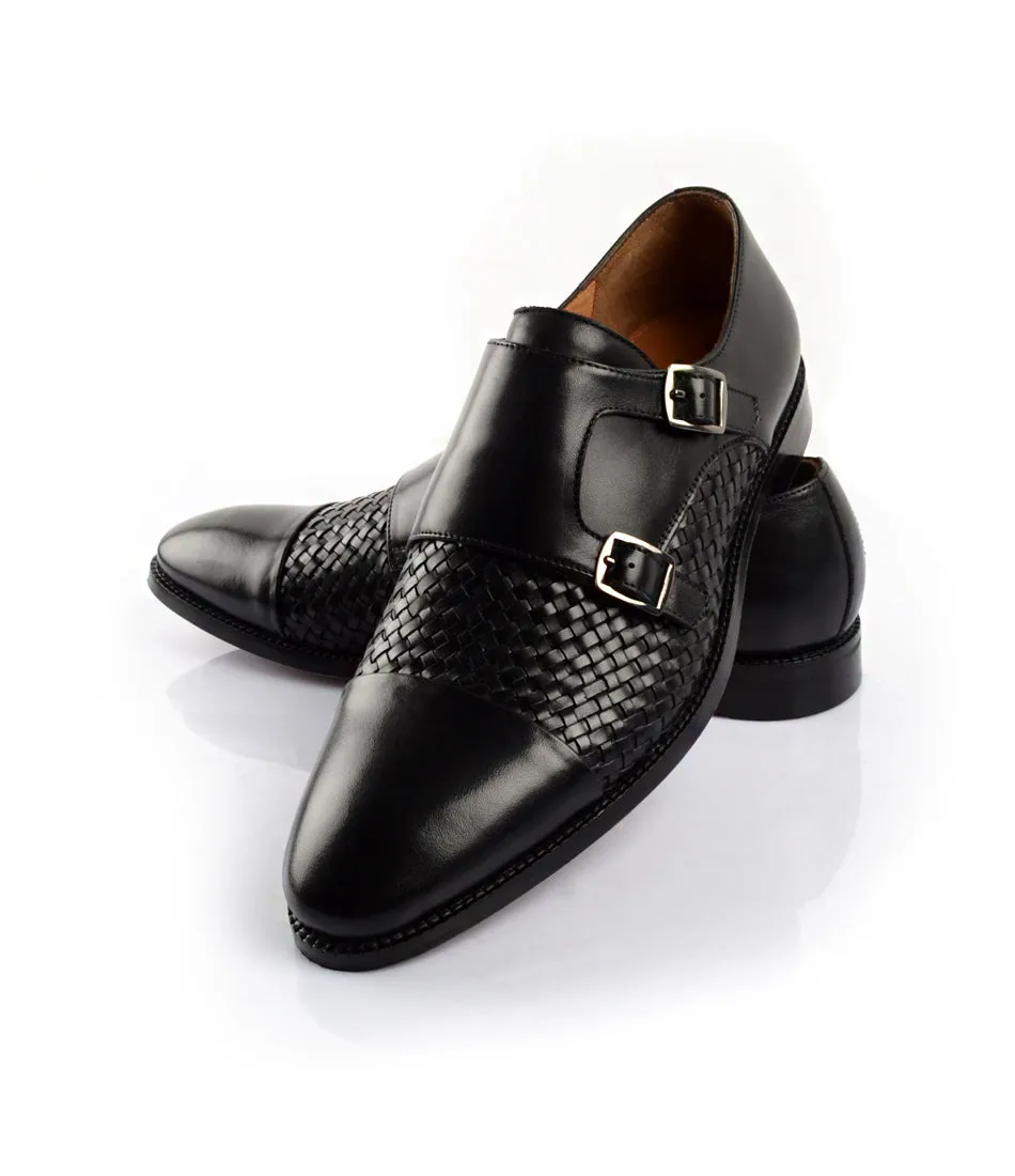 Handwoven Double Monk Straps - Black