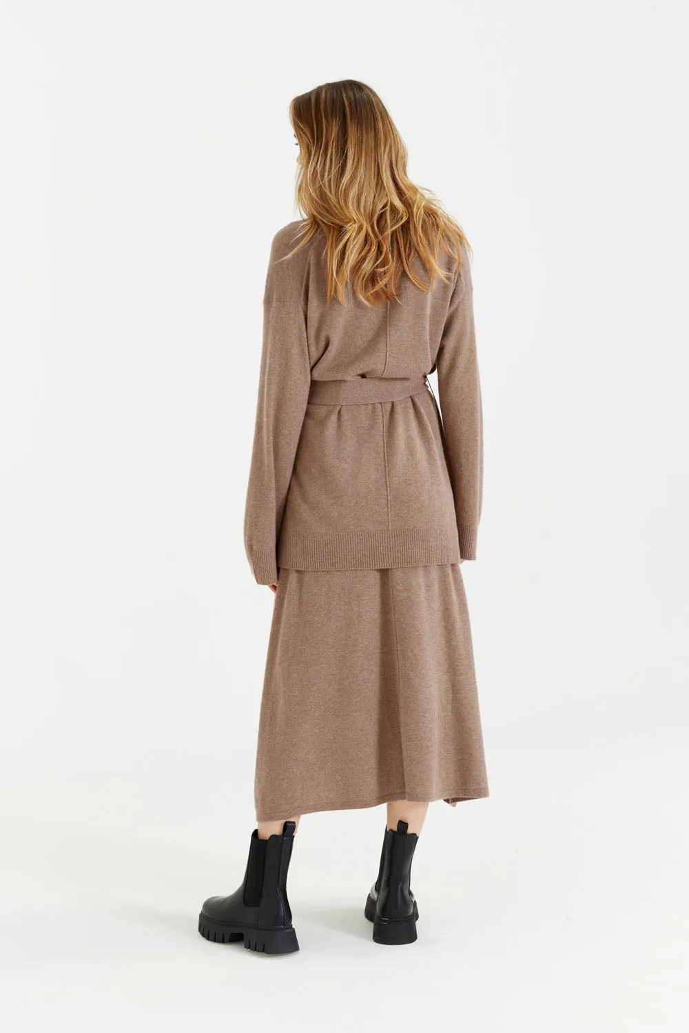 Hazel Wool-Cashmere Belted Cardigan