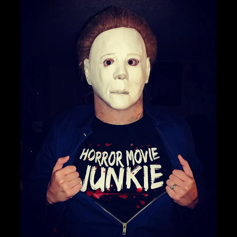 Horror Movie Red And White Crime Junkie Tee - Unisex Shirt