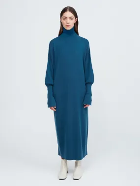 In the Moment Turtleneck Dress - Island Blue