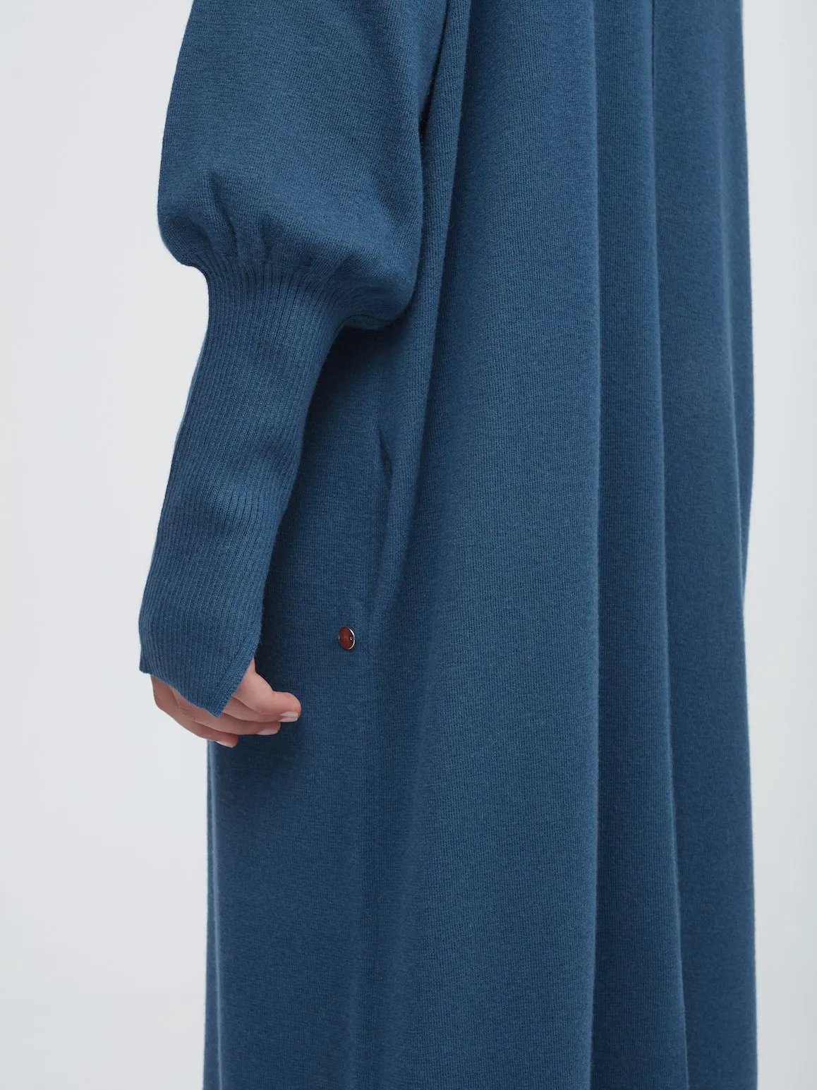 In the Moment Turtleneck Dress - Island Blue