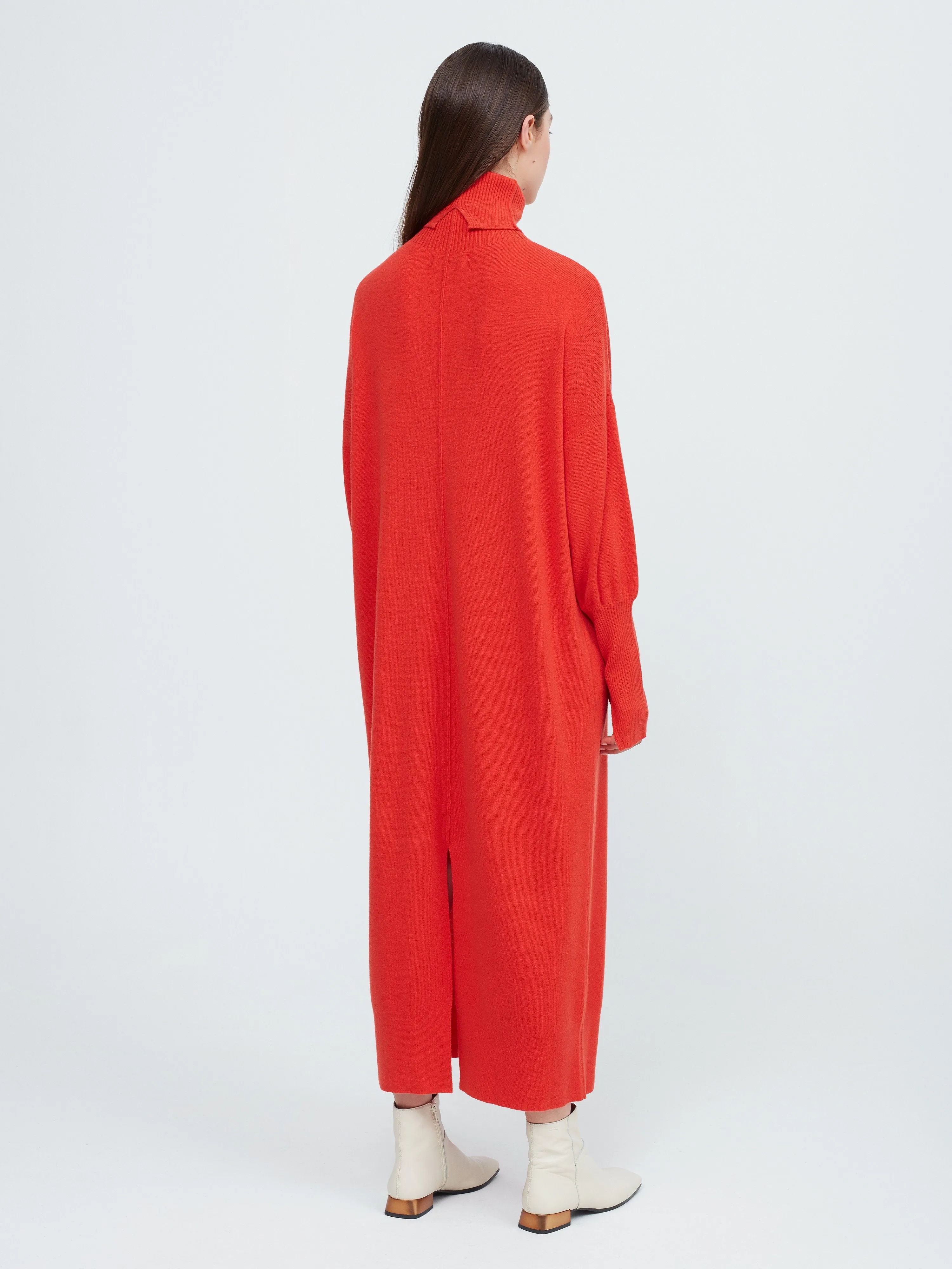 In the Moment Turtleneck Dress - Poppy Red