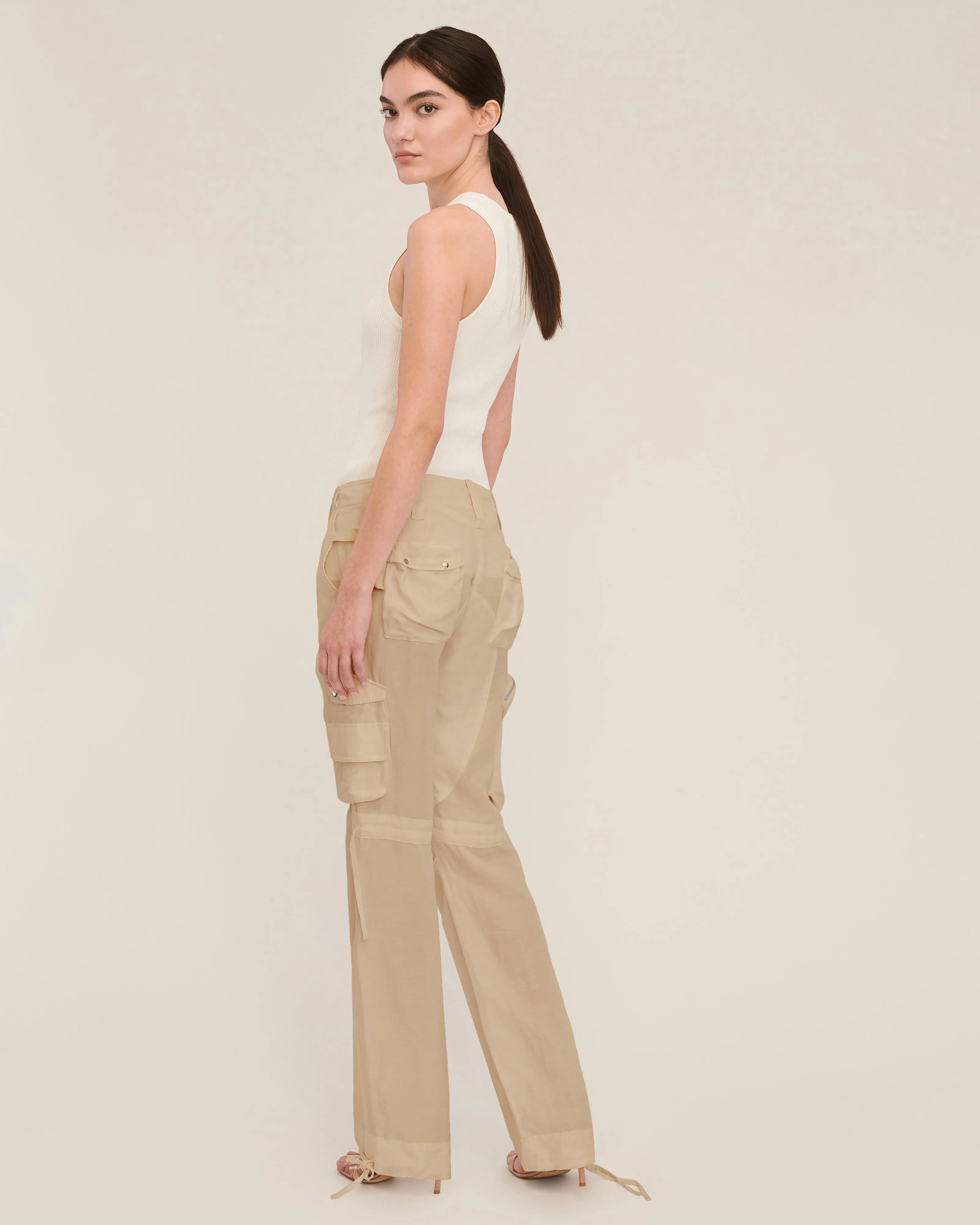 Jackson Low Rise Washed Cargo Pant in Washed Sepia