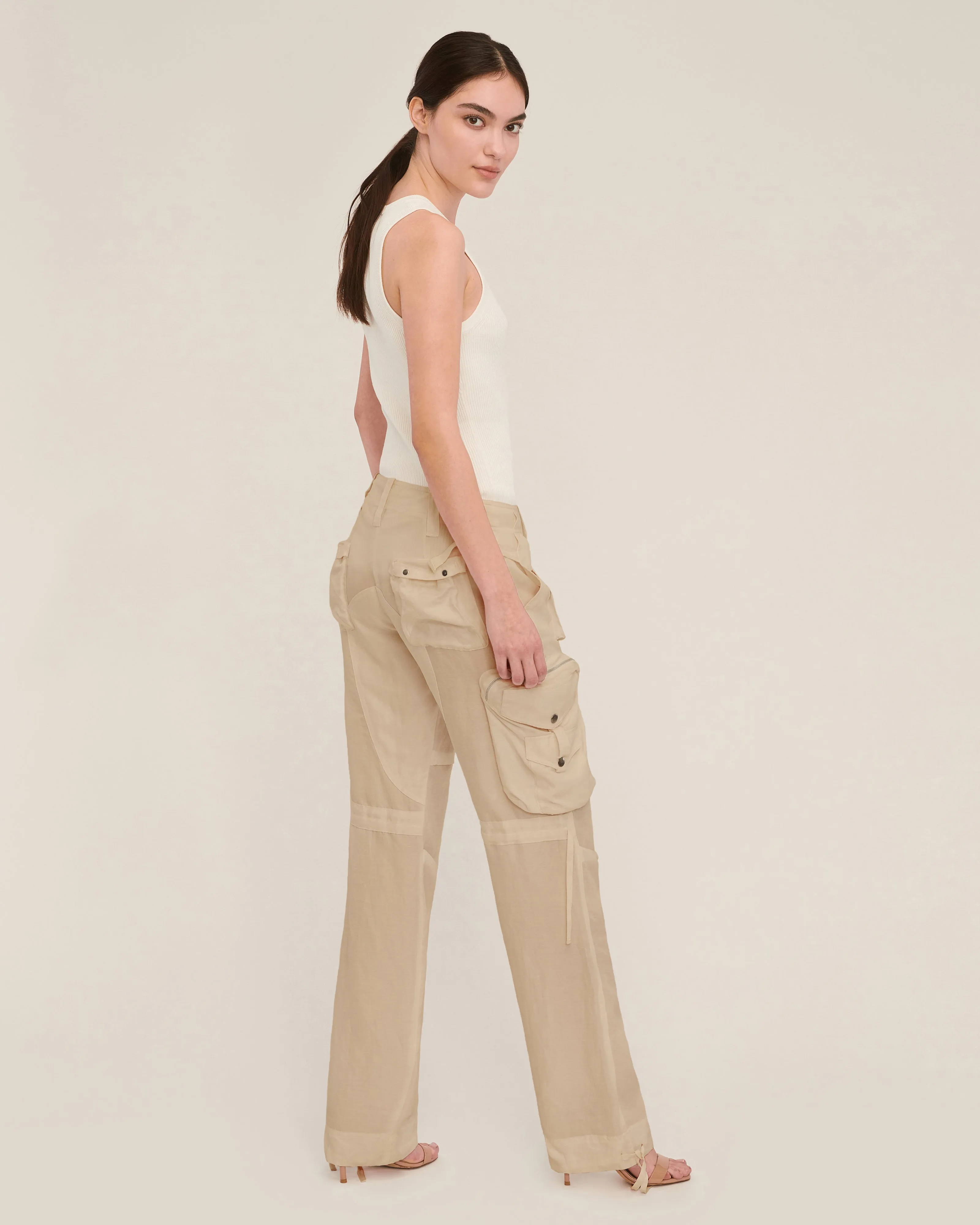 Jackson Low Rise Washed Cargo Pant in Washed Sepia