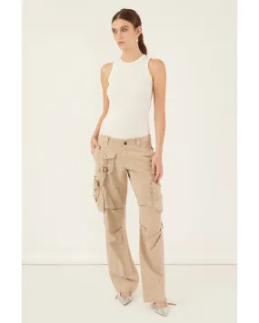 Jackson Low Rise Washed Cargo Pant in Washed Sepia