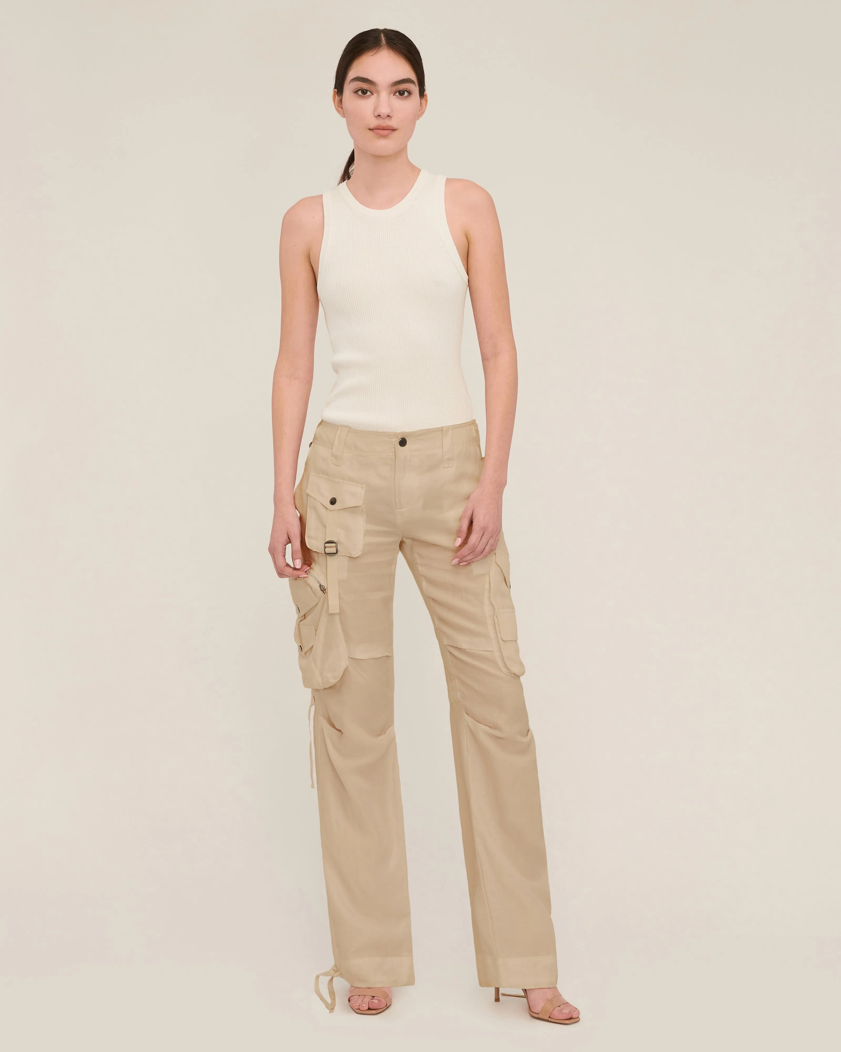 Jackson Low Rise Washed Cargo Pant in Washed Sepia