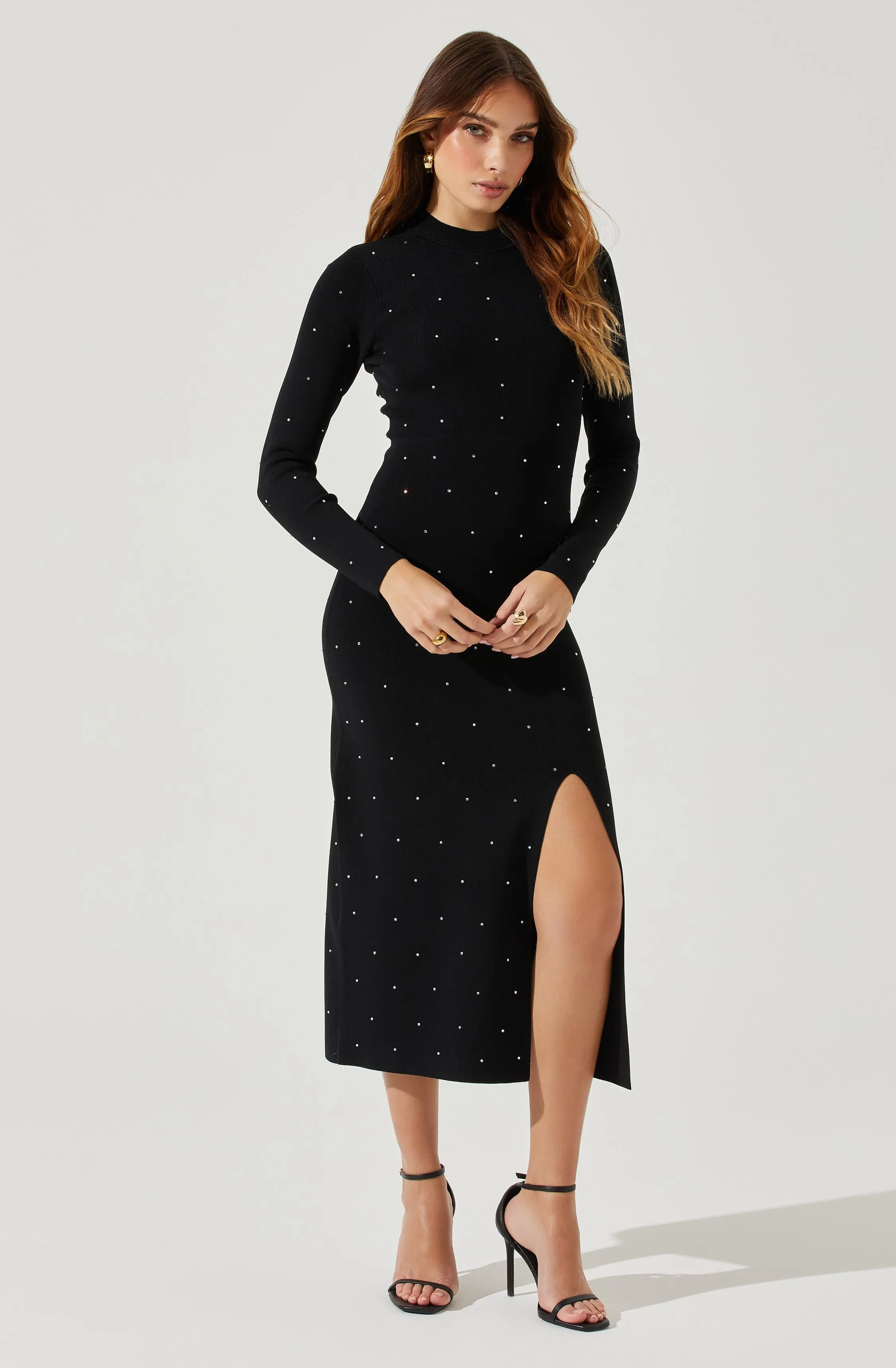 Kariana Embellished Cutout Midi Sweater Dress