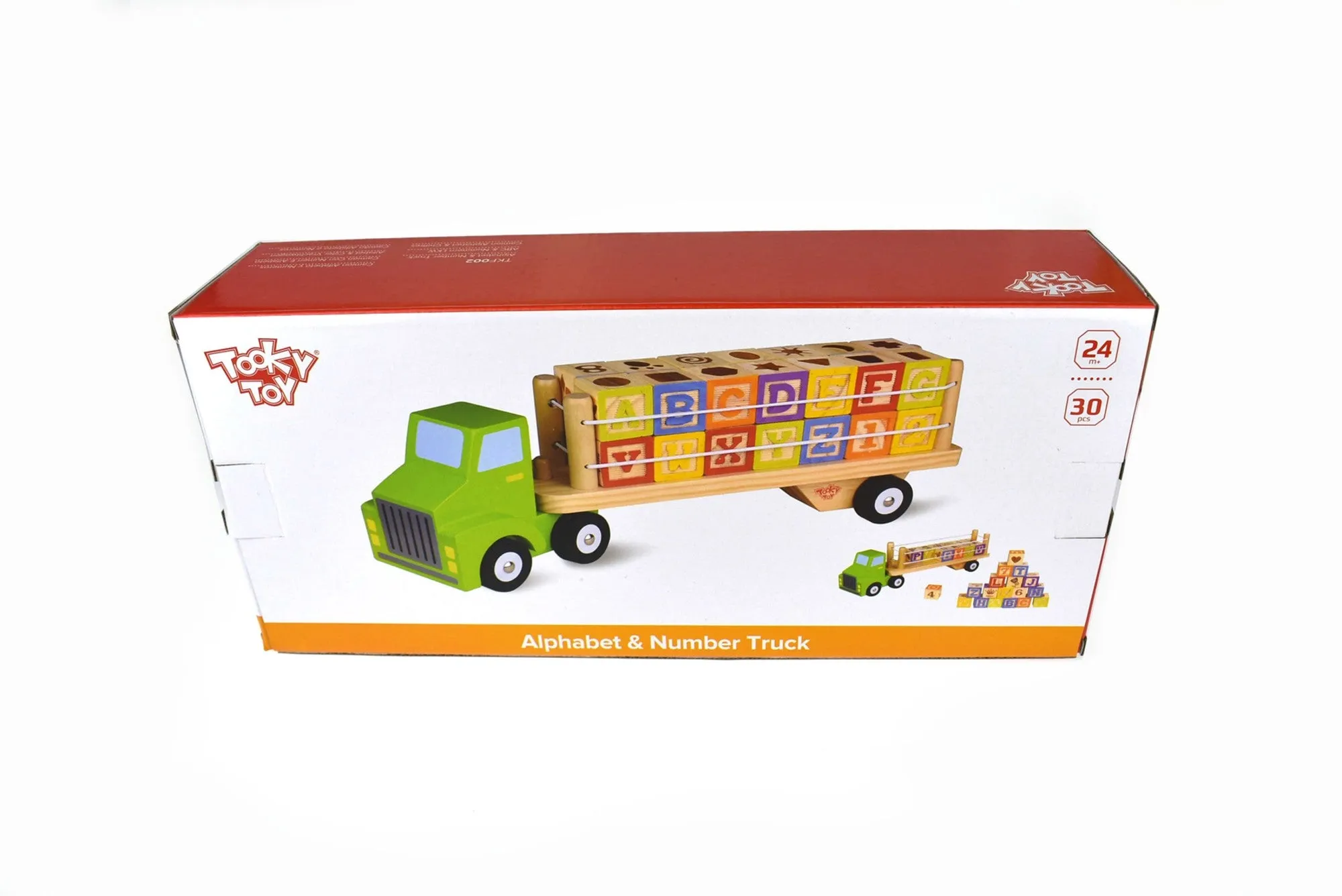 Learning toy Truck: Wooden kids alphabet and numbers toy truck