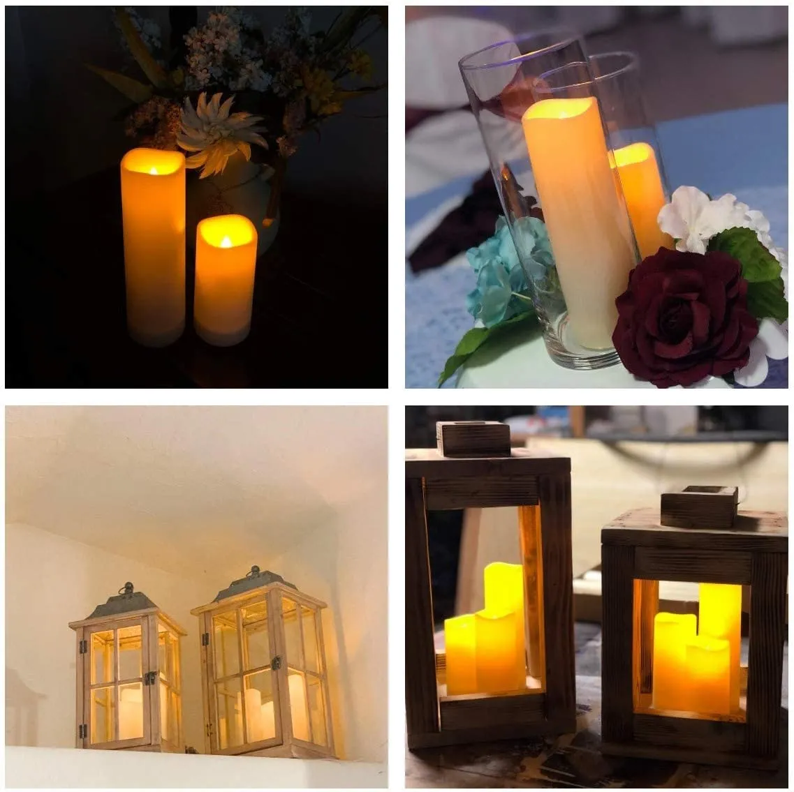 Led candle set of 12, with remote timer (made of plastic)