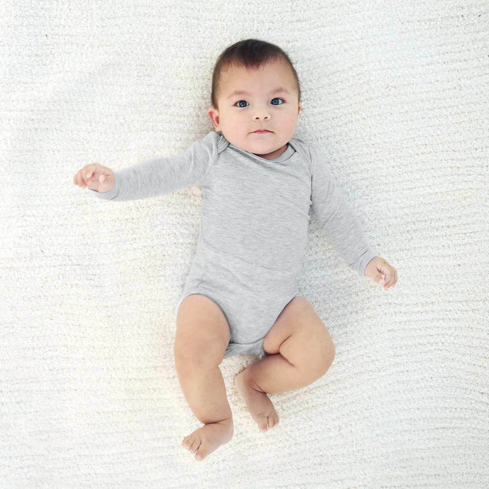 Light Heather Gray Long Sleeve Bodysuit