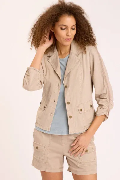 Linen Folksy Jacket | Sandalwood