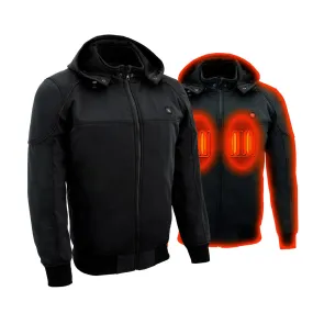 Mens Soft Shell Heated Racing Style Jacket w/ Detachable Hood