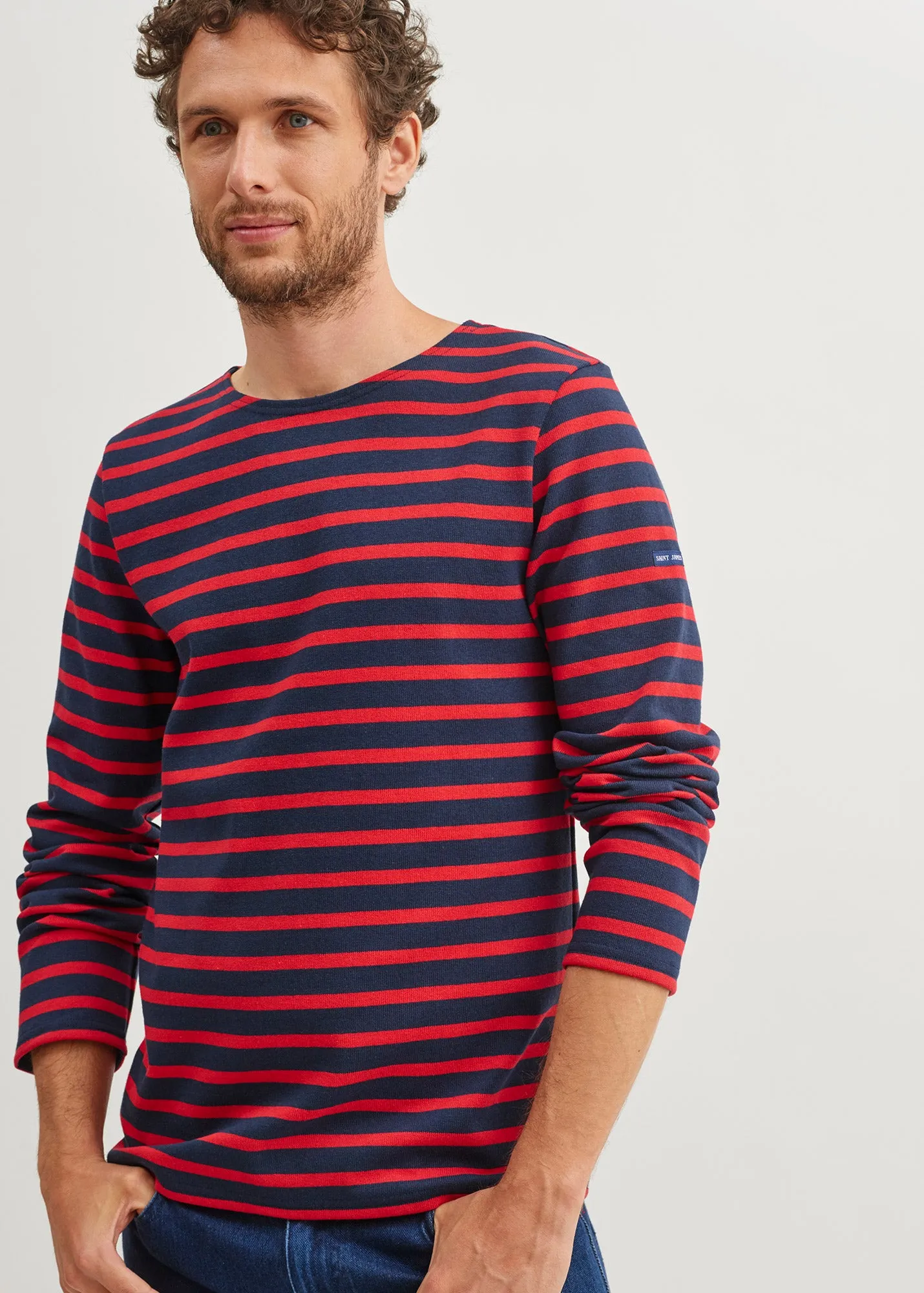 MERIDIEN MODERNE - Original Breton Shirt | Heavyweight Cotton | Men Fit (NAVY / RED)