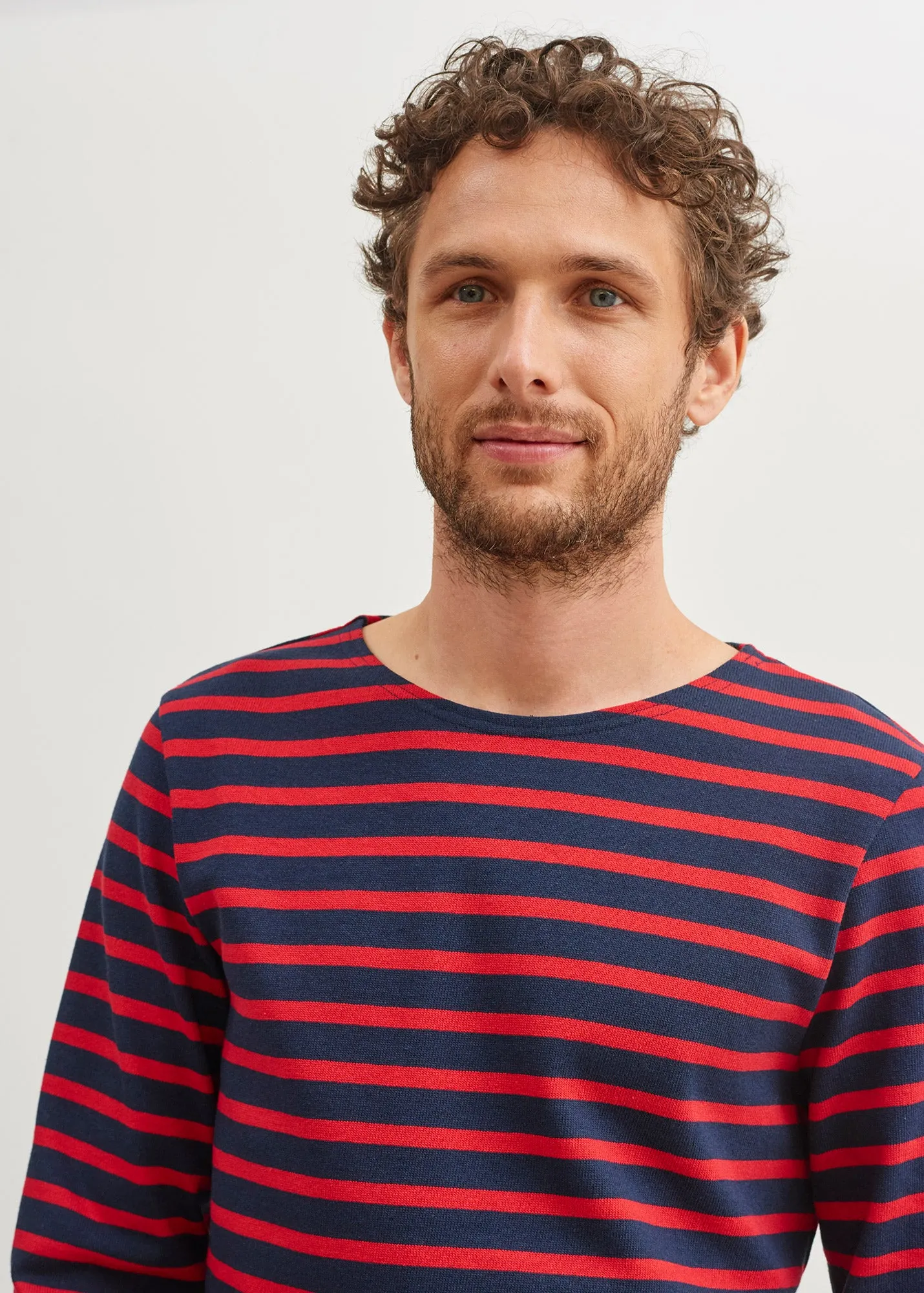 MERIDIEN MODERNE - Original Breton Shirt | Heavyweight Cotton | Men Fit (NAVY / RED)