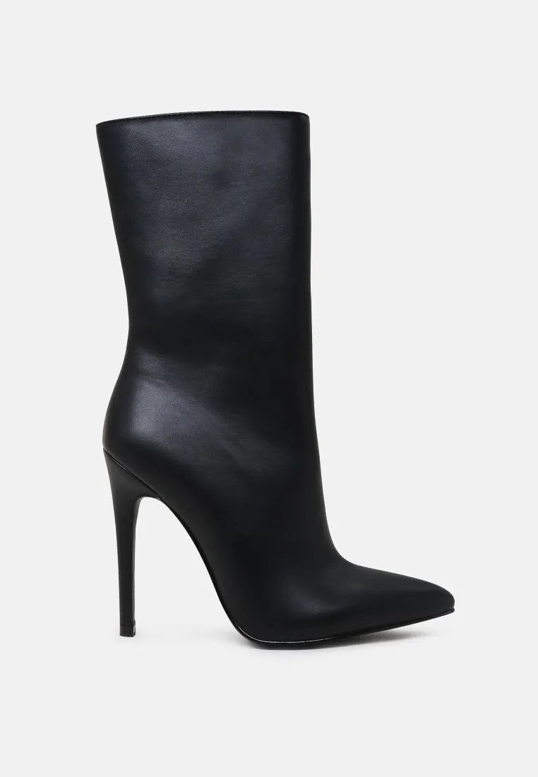 Micah Pointed Toe Stiletto High Ankle Boots By Ruw