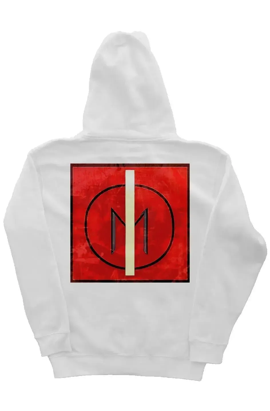 Mikey Yaw White Zipper Hoodie with Abstract Graphic