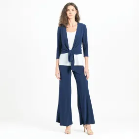 Modern Tie Front Cardigan - Navy