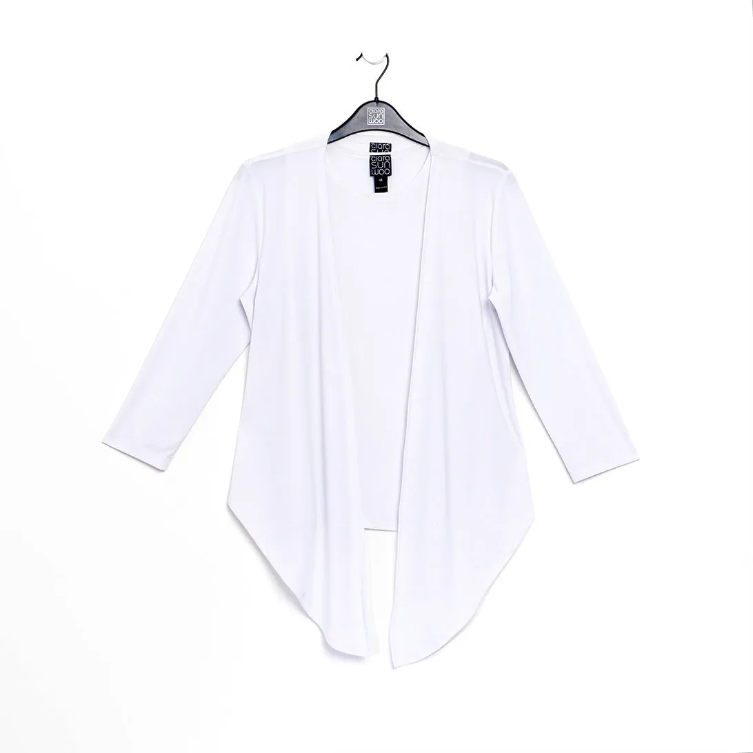 Modern Tie Front Cardigan - White