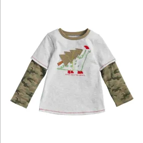 Mudpie Camo Dino Christmas Tree Tee