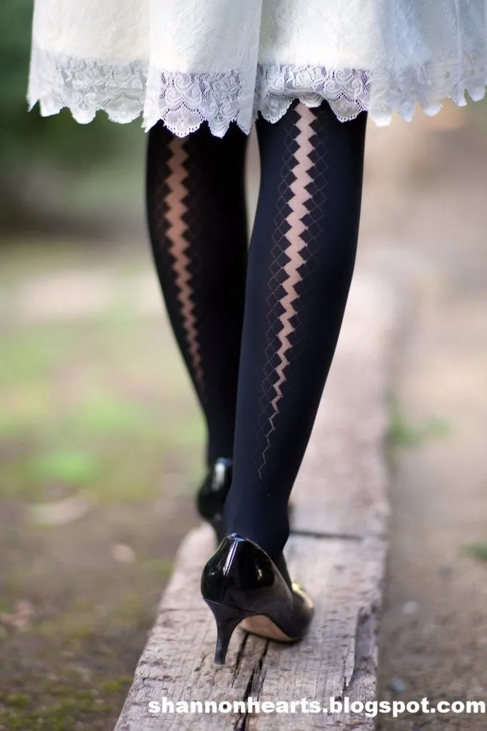 Nadia Back-Seam Pattern Tights