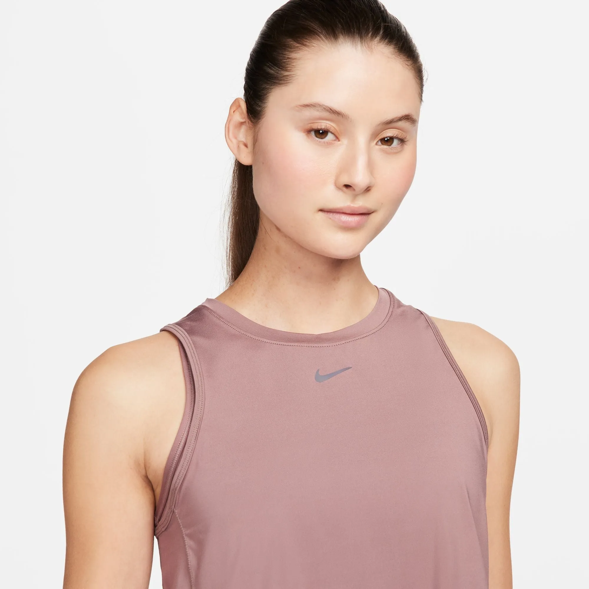 Nike Women's Dri-FIT One Classic Cropped Tank Smokey Mauve / Black