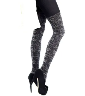 Nordic Print Cotton A26 Tights by Marilyn