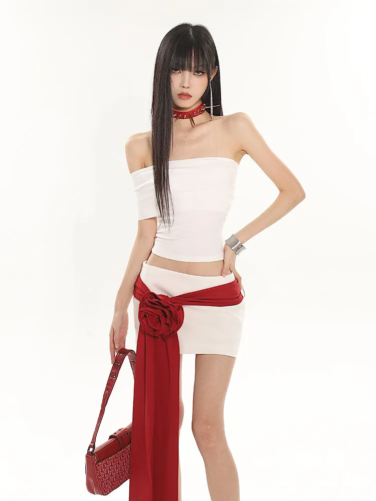 Off-Shoulder Sleeveless Tube Crop Top