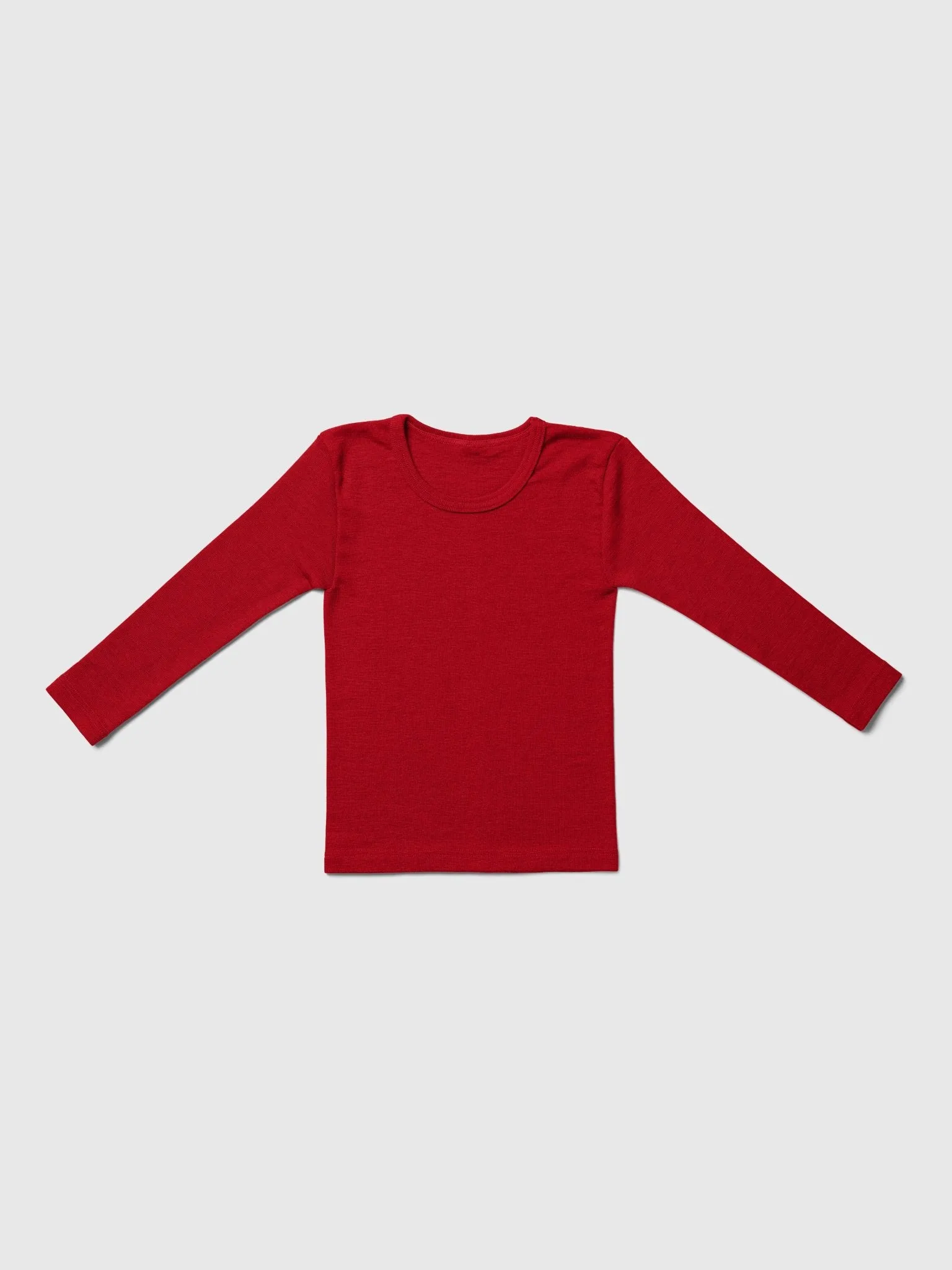 organic merino wool and silk kids shirt - red