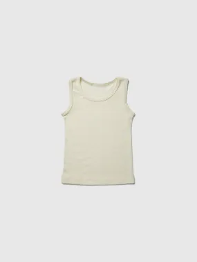 organic merino wool and silk kids tank - natural