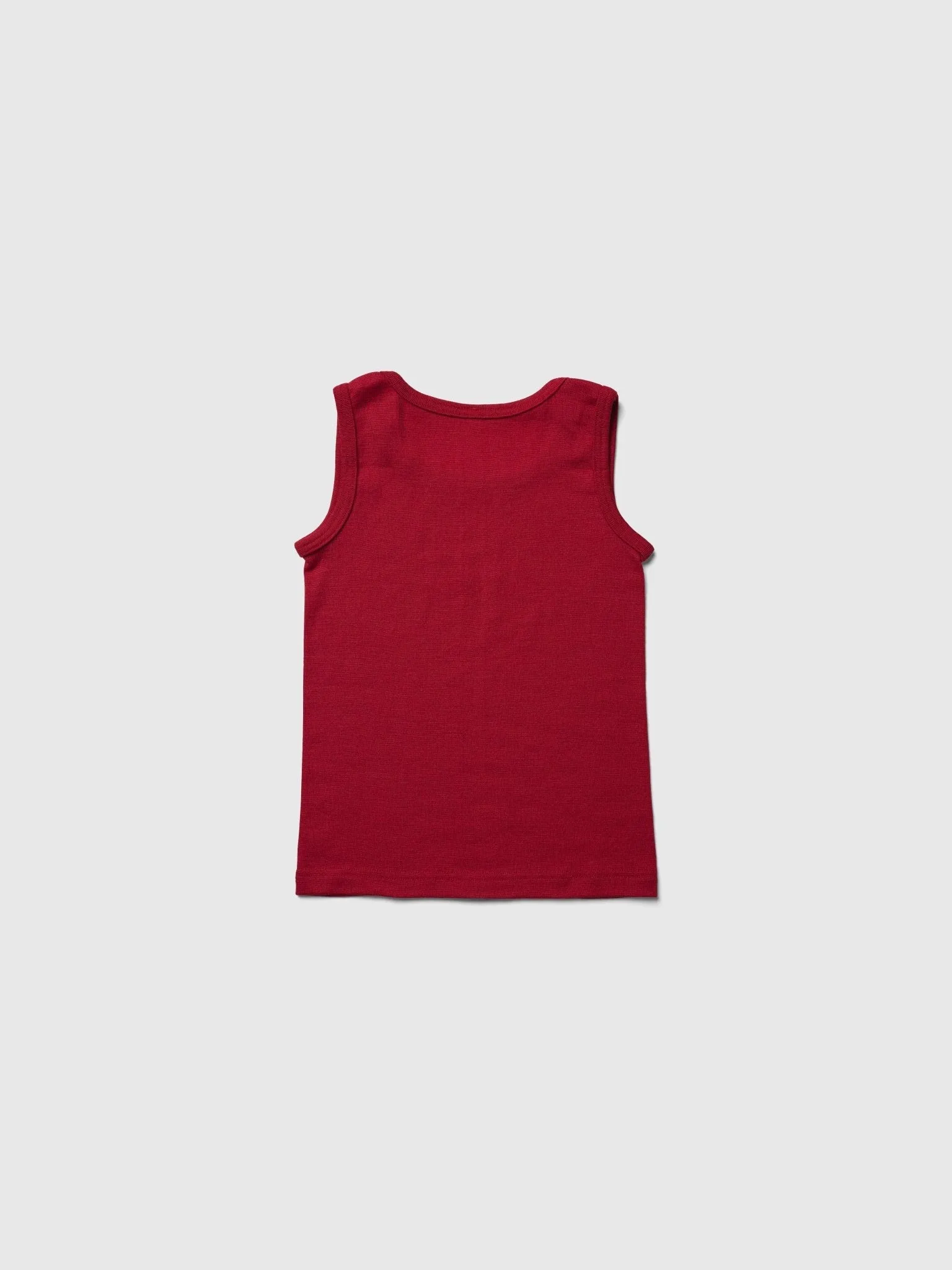 organic merino wool and silk kids tank - red