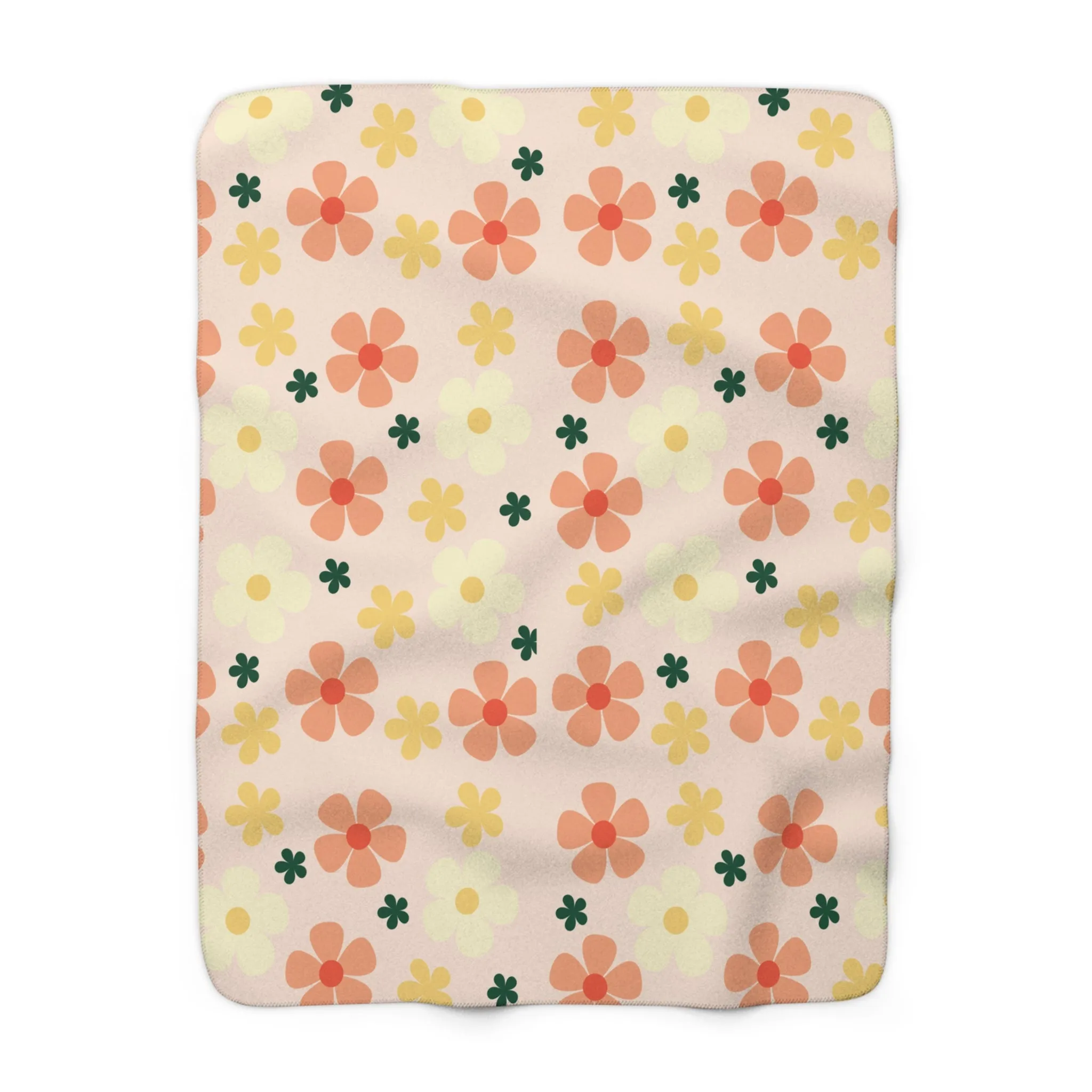 Peach Floral Throw Blanket at Bling & Bloom's Boutique | Sherpa Fleece Flower Cozy Blanket