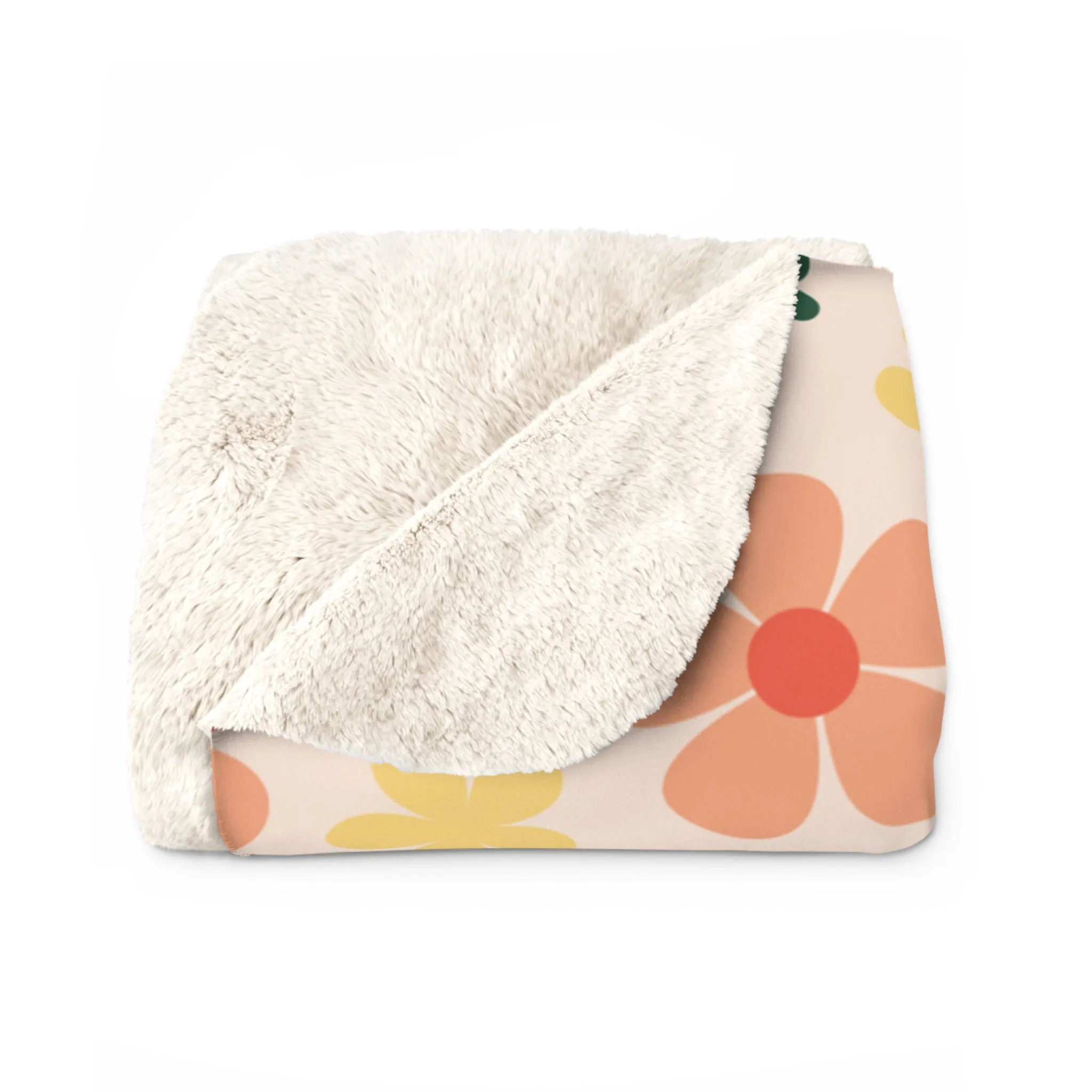 Peach Floral Throw Blanket at Bling & Bloom's Boutique | Sherpa Fleece Flower Cozy Blanket