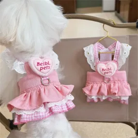 Pink Gingham Ruffle Dog Dress – Sweet and Stylish for Everyday Wear